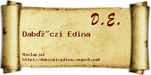 Dabóczi Edina névjegykártya