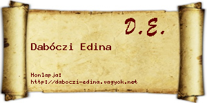 Dabóczi Edina névjegykártya